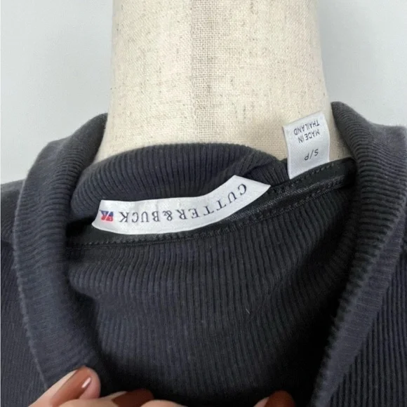 Cutter & Buck Thermal Long Sleeve Satin Trim Snap Henley. Black. Small #434 - Picture 7 of 8